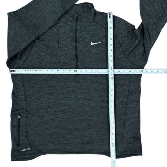 NIKE Dri Fit Pullover Men's XL Charcoal 1/4 Zip Reflective Running Waffle Knit - Picture 5 of 10